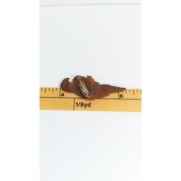 Artisan Enamel On Copper Parrot, Macaw Bird Shaped Brooch Pin - Picture 6 of 6